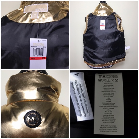 Michael Kors Vest 17Fashion Basics Metallic Gold W - Picture 8 of 8